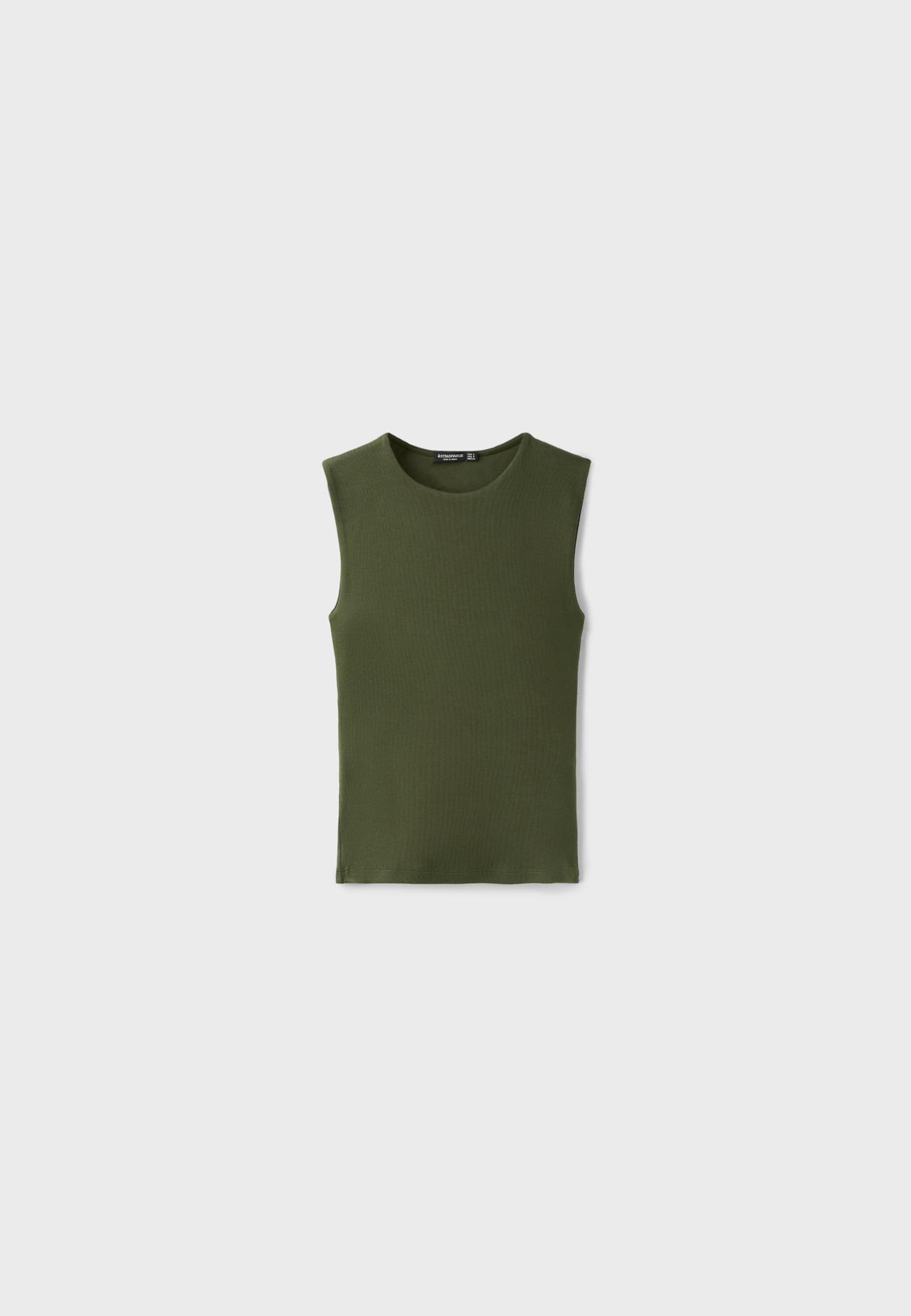 Basic Sleeveless T-Shirt — Khaki