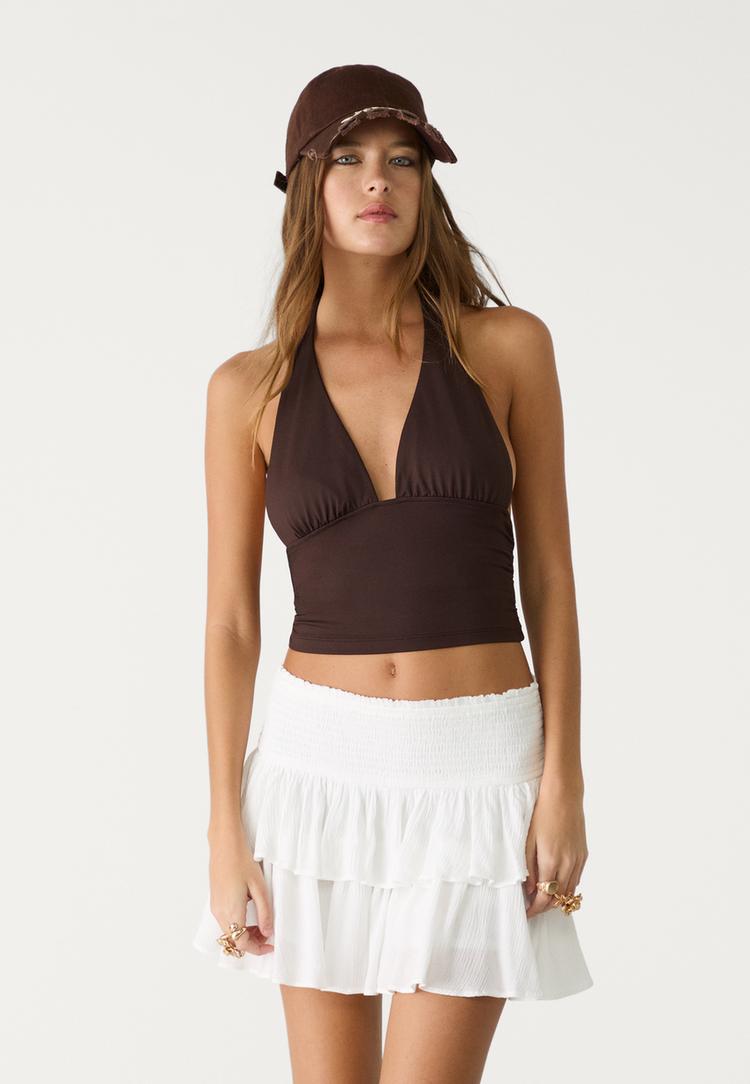 falda pantalon mini volantes