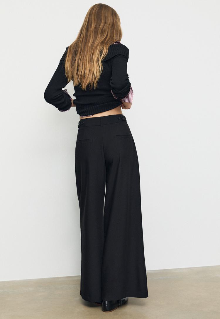 super wide leg adjustable trousers