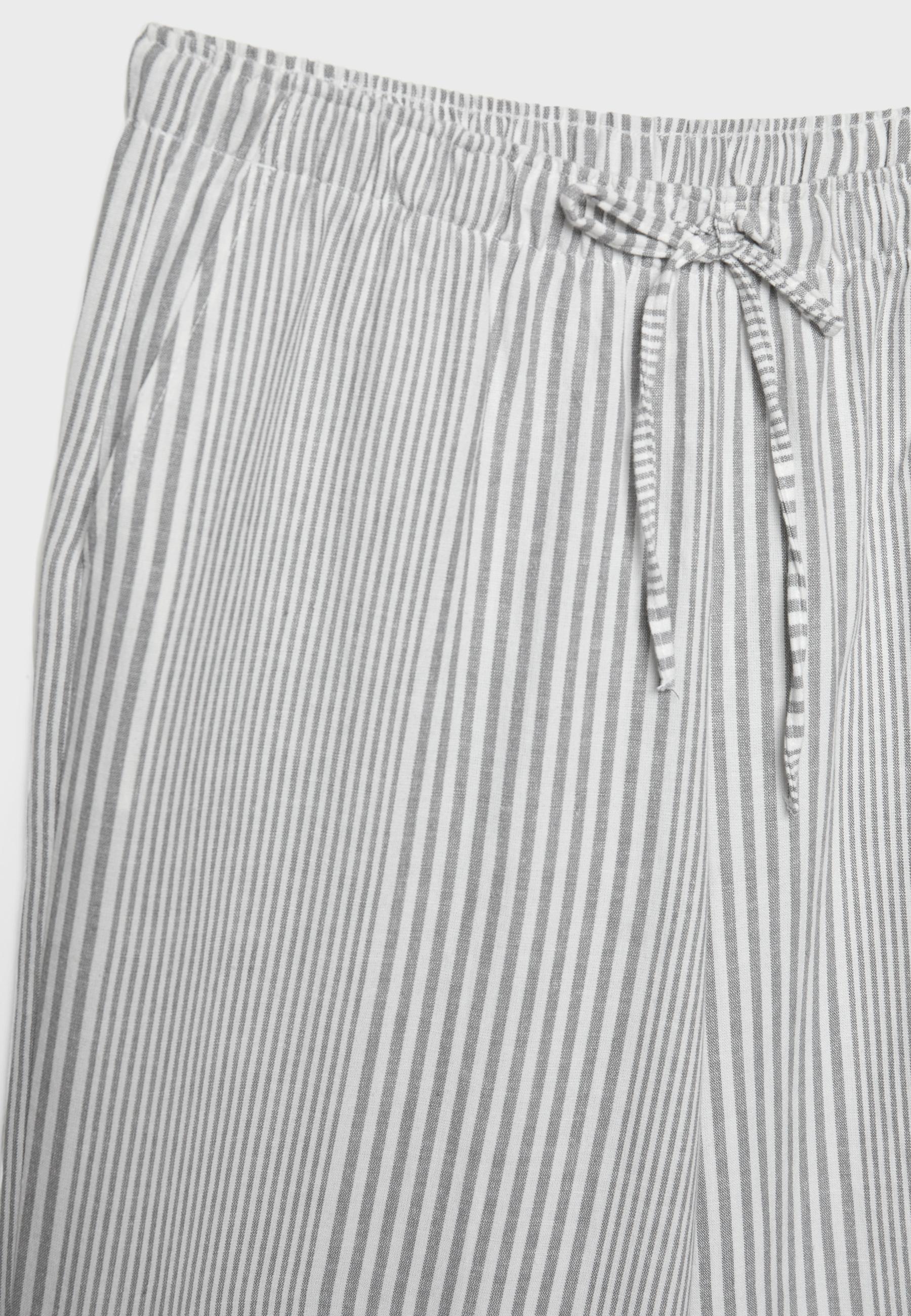 Flowing striped linen blend trousers — Grey