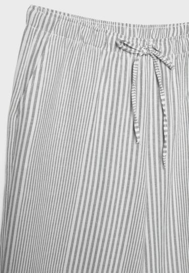 Flowing striped linen trousers — Grey 8