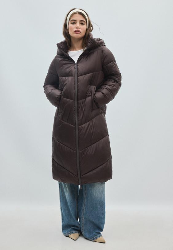 Stradivarius Basic-Steppmantel Braun M