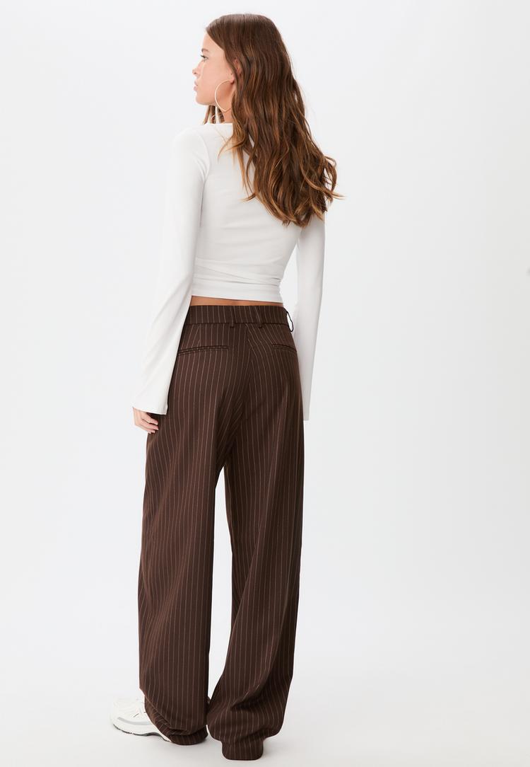 pantaloni eleganti baggy a righe