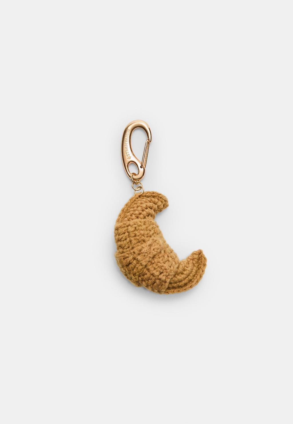 Croissant charm key ring