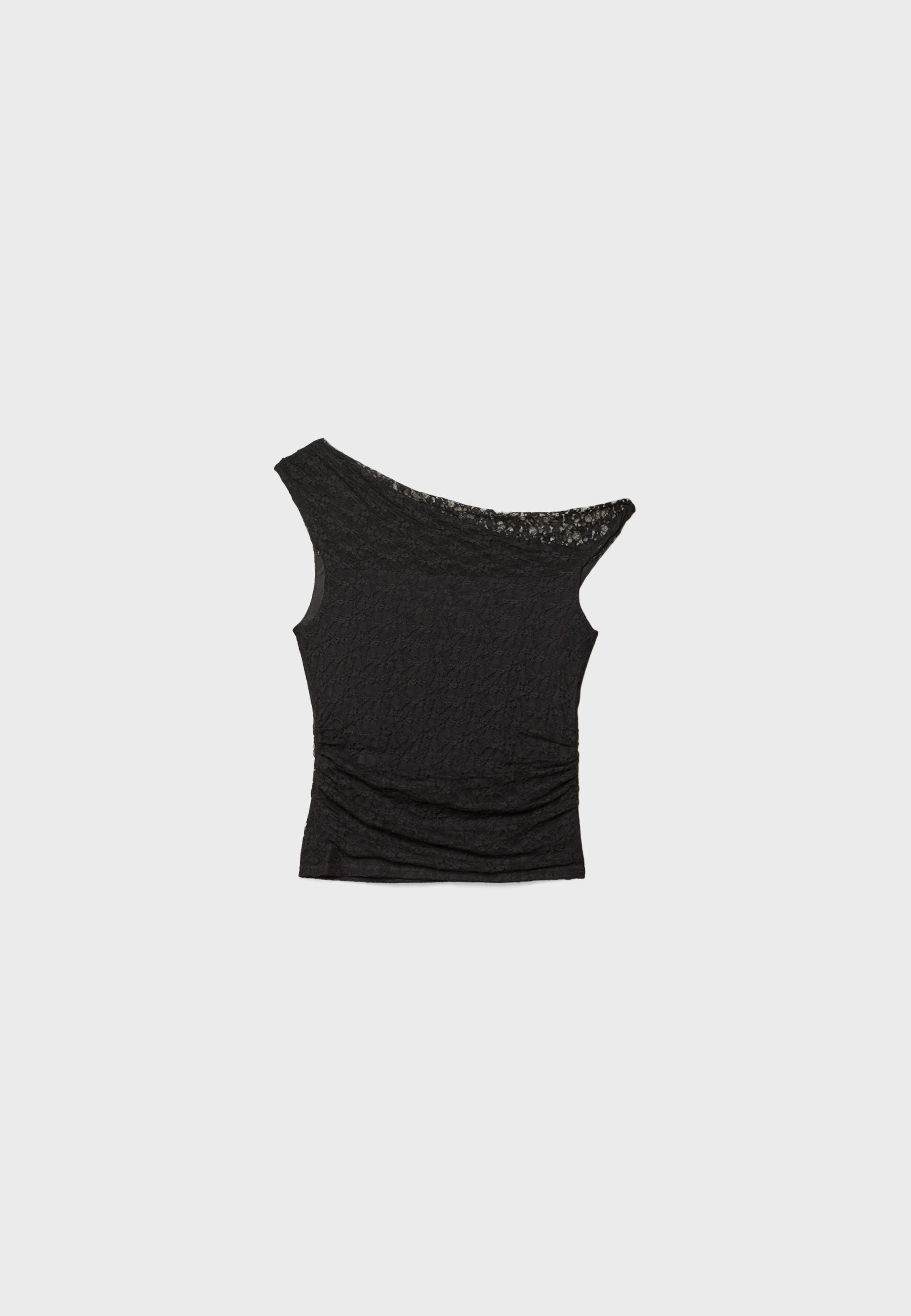 ★LUVISTRUE★SM LAYERED LACE SLEEVELESS(BLACK)★正規品/人気 Black Lace Layered Party Dress With Belt - Women's Dress