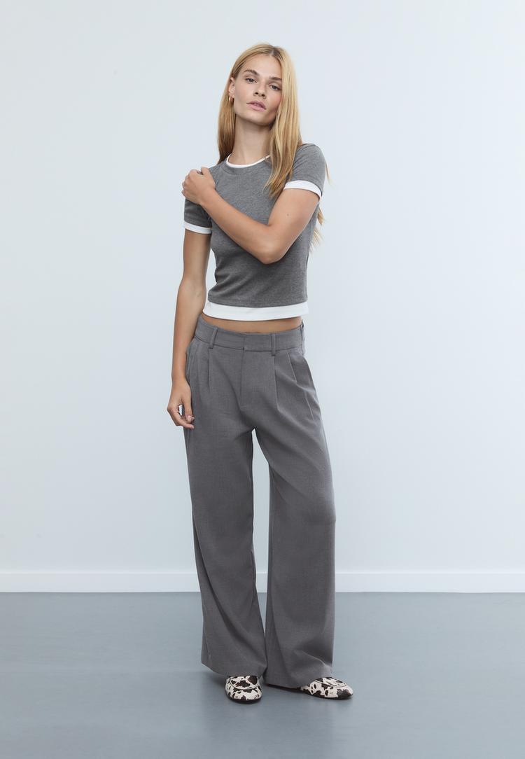 super wide leg adjustable trousers