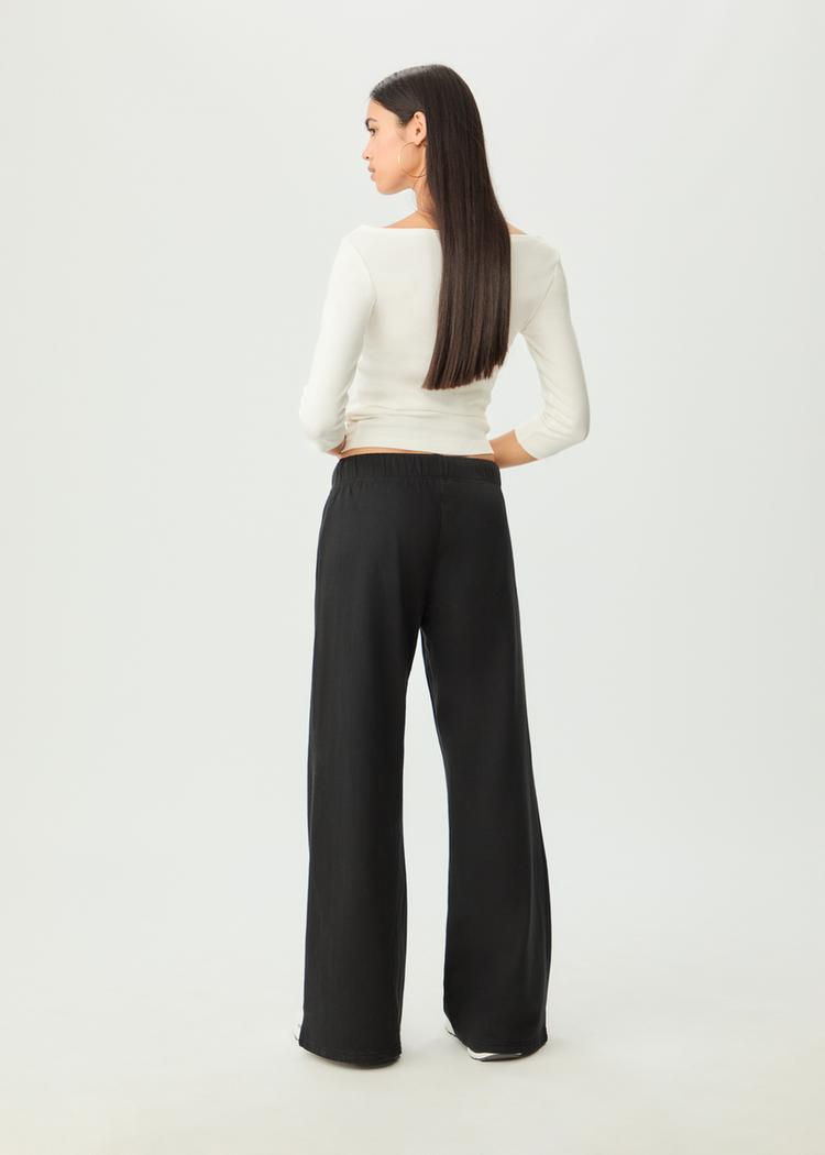 relaxed fit flared trousers with drawstrings