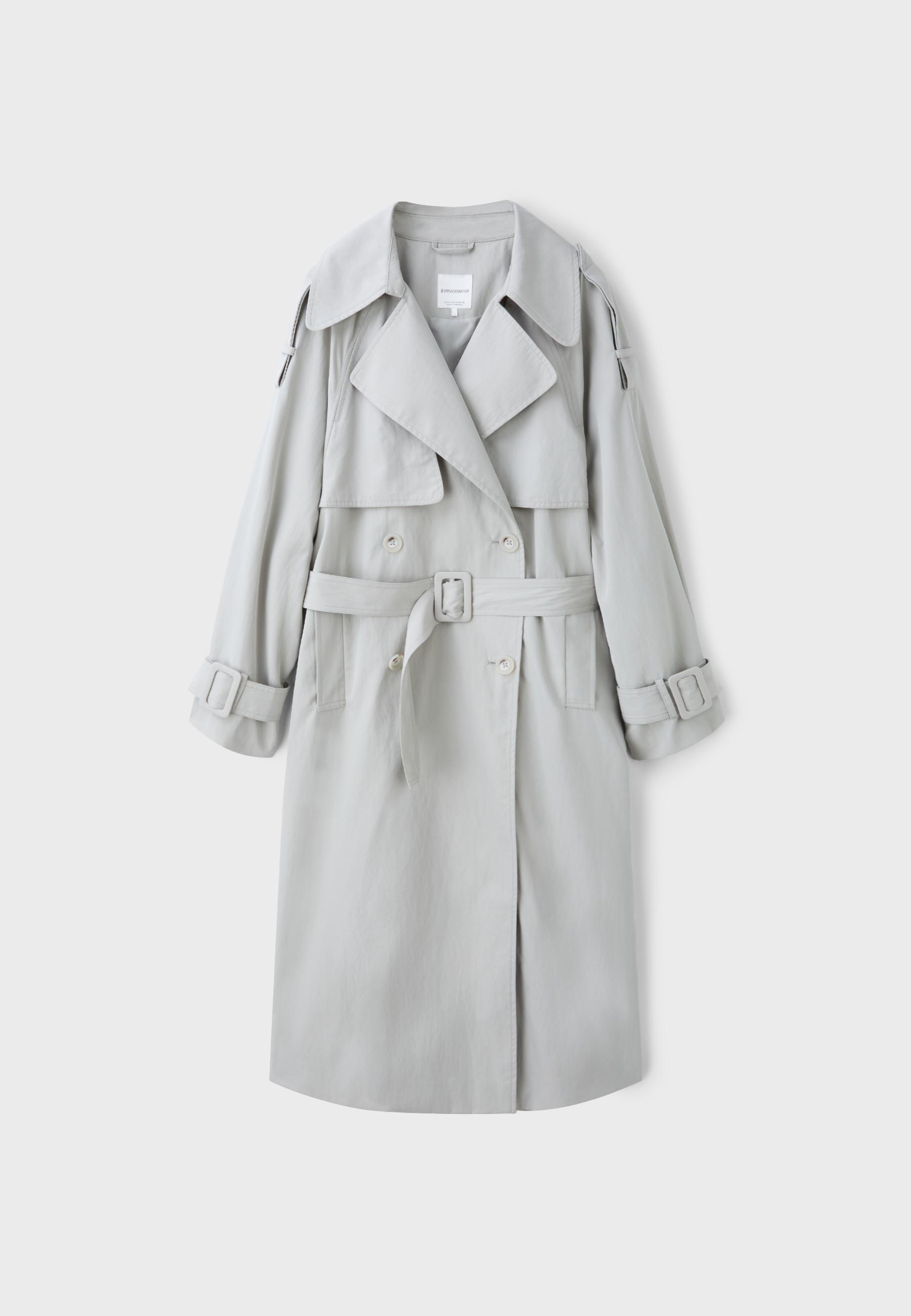 Oversize trench coat — Ecru
