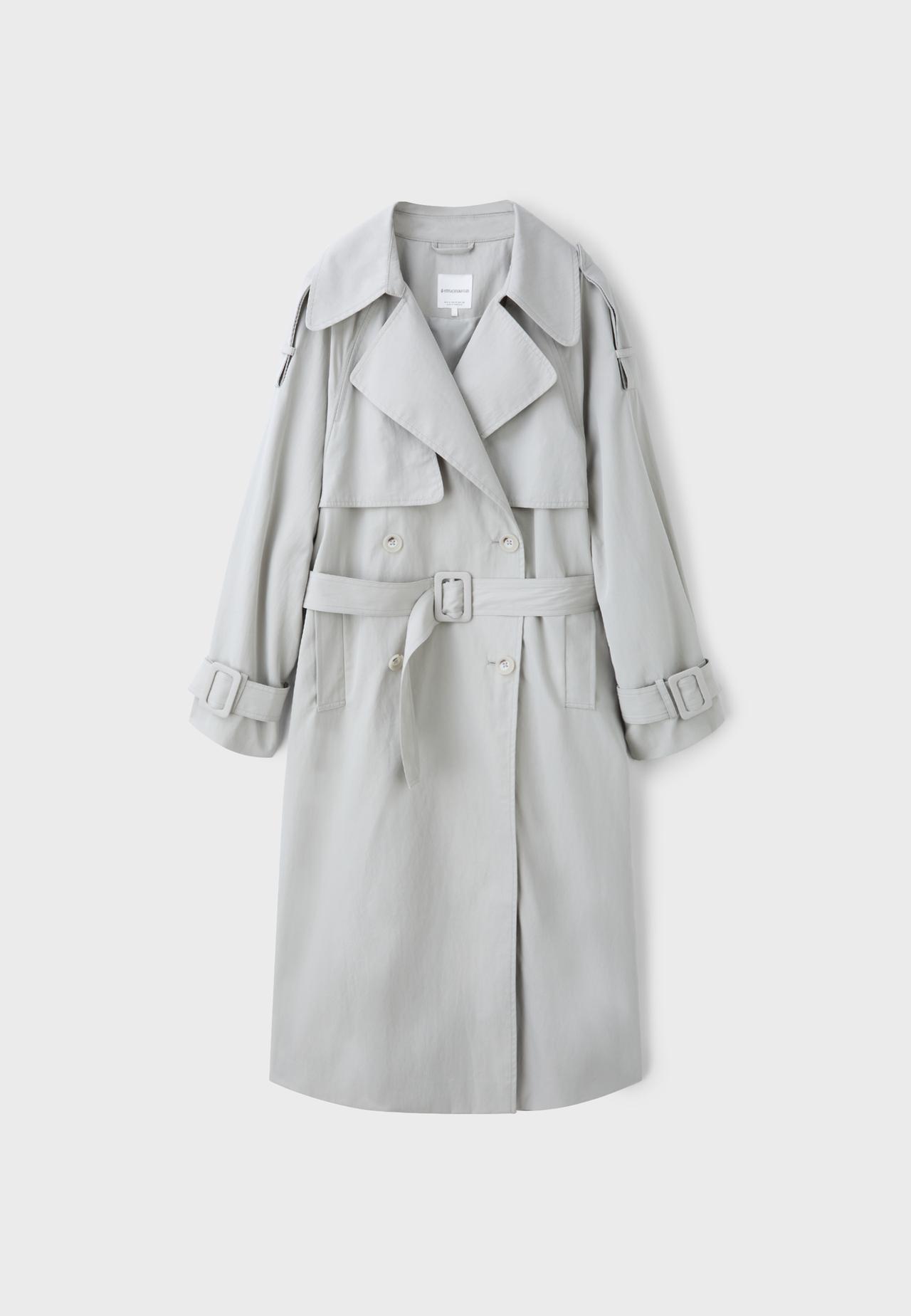 Oversize trench coat — Ecru