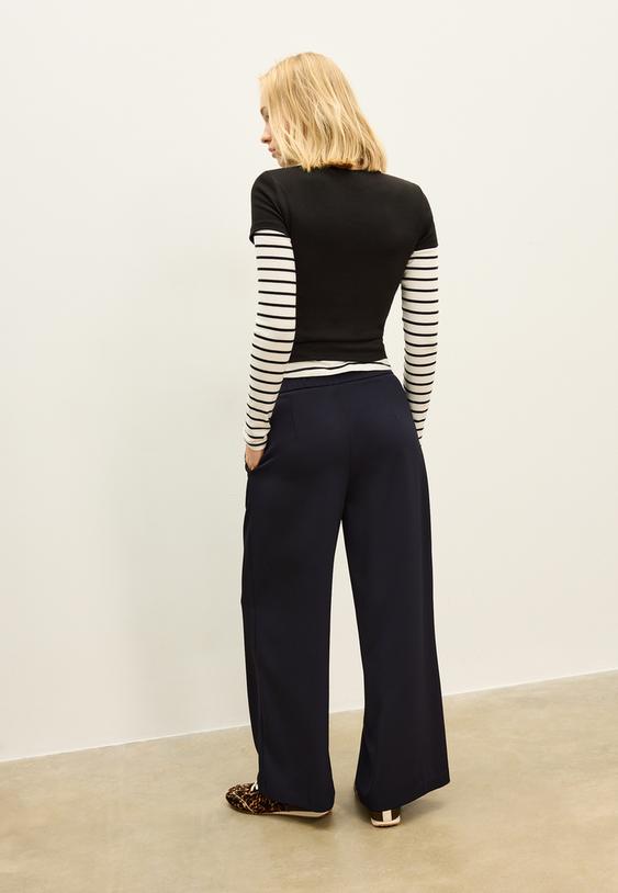 pantalon culotte vestir pinzas