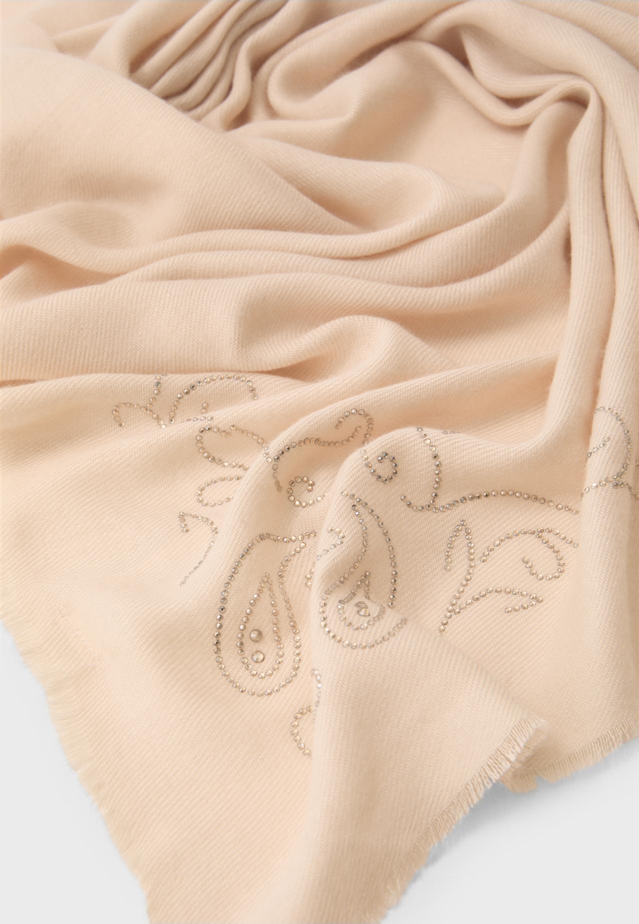 Rhinestones scarf — Ecru