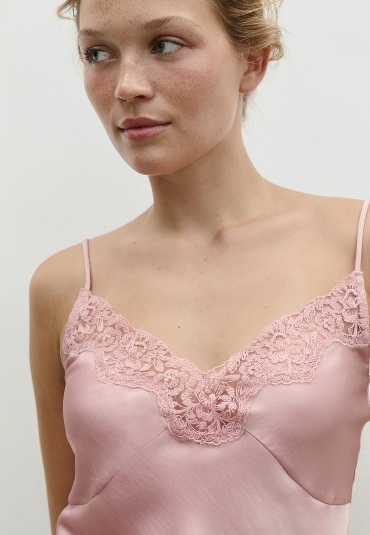 glossy lace top