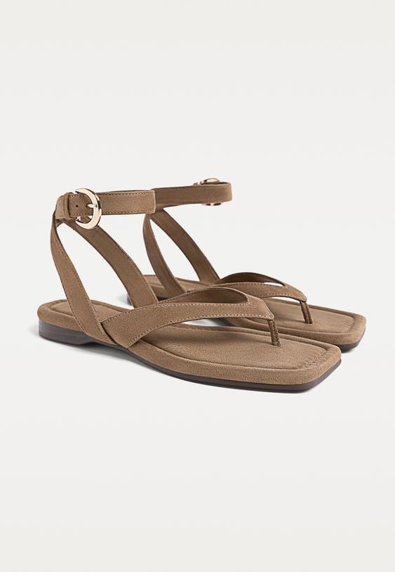 sandalias planas textura