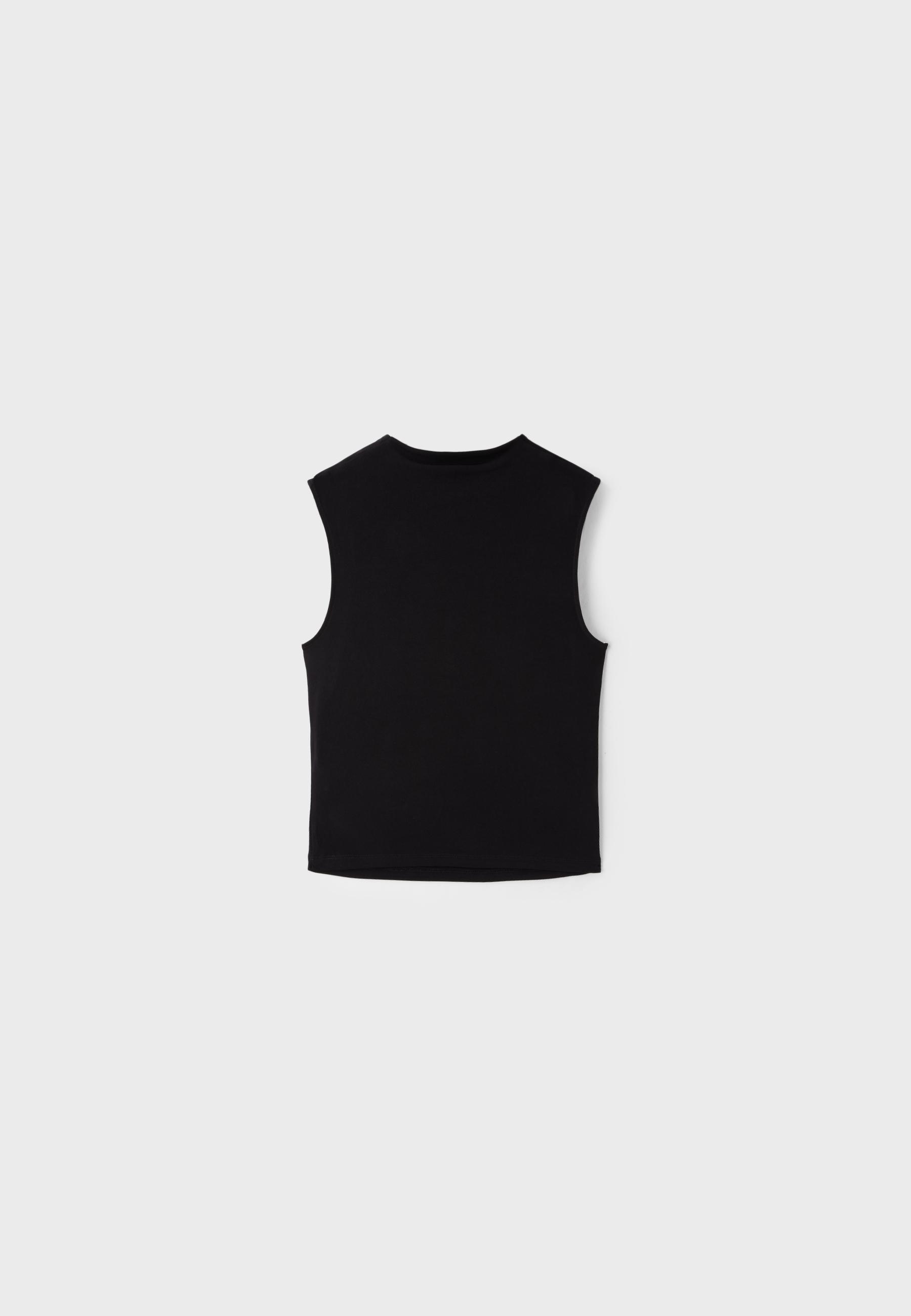 Fitted ruched top — Black