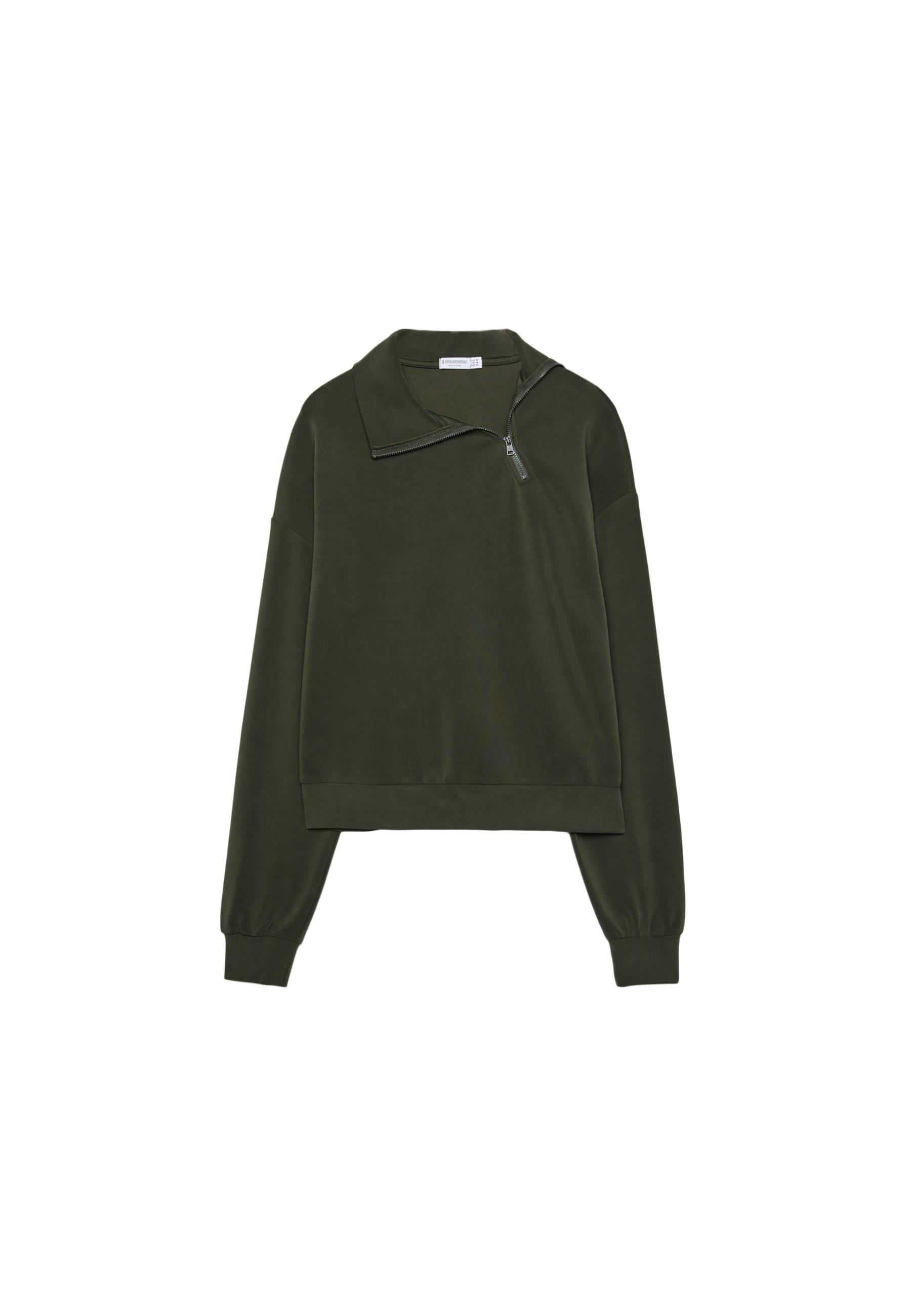 Soft-touch sweatshirt with side zip — 0-526