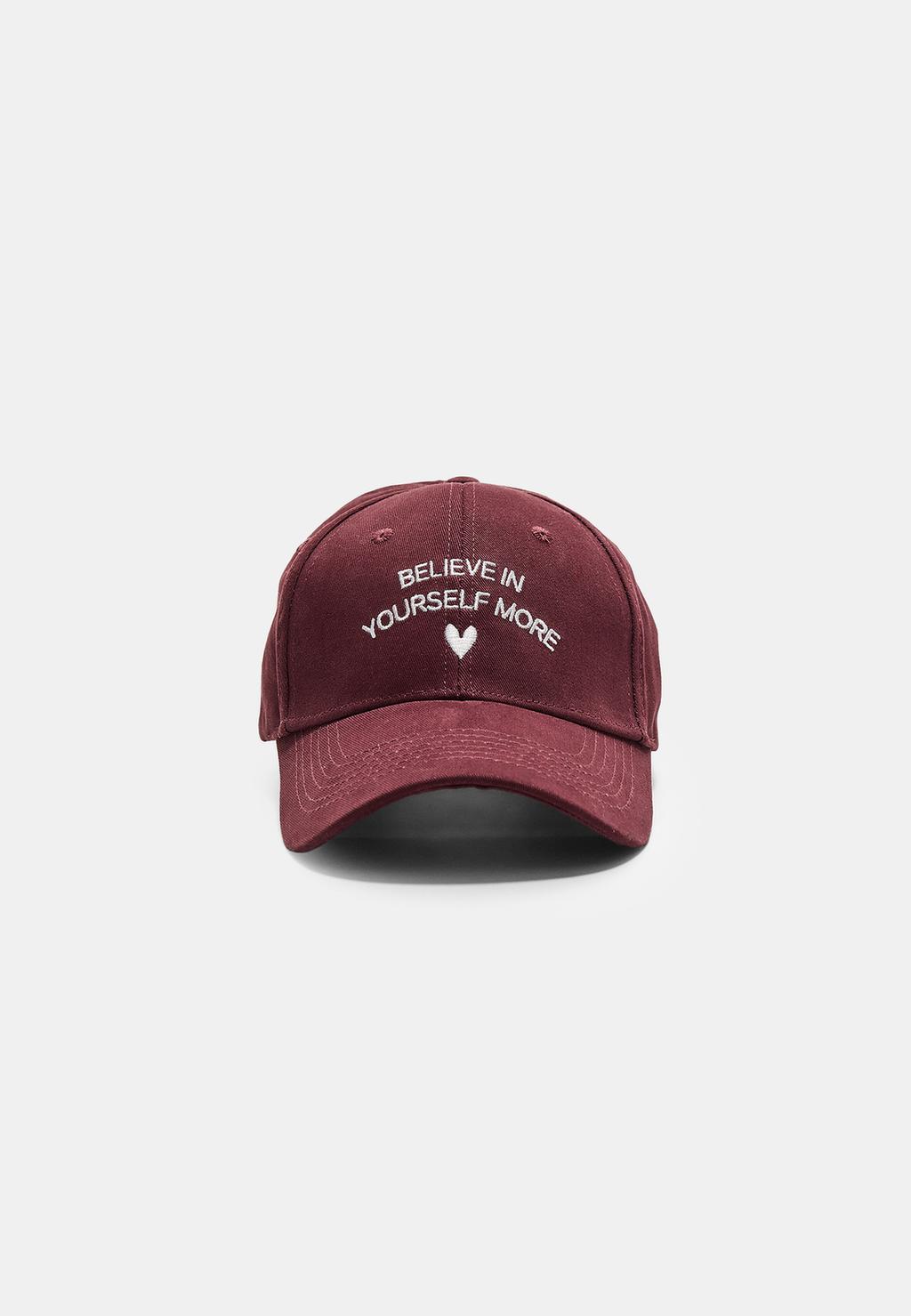 Embroidered slogan cap