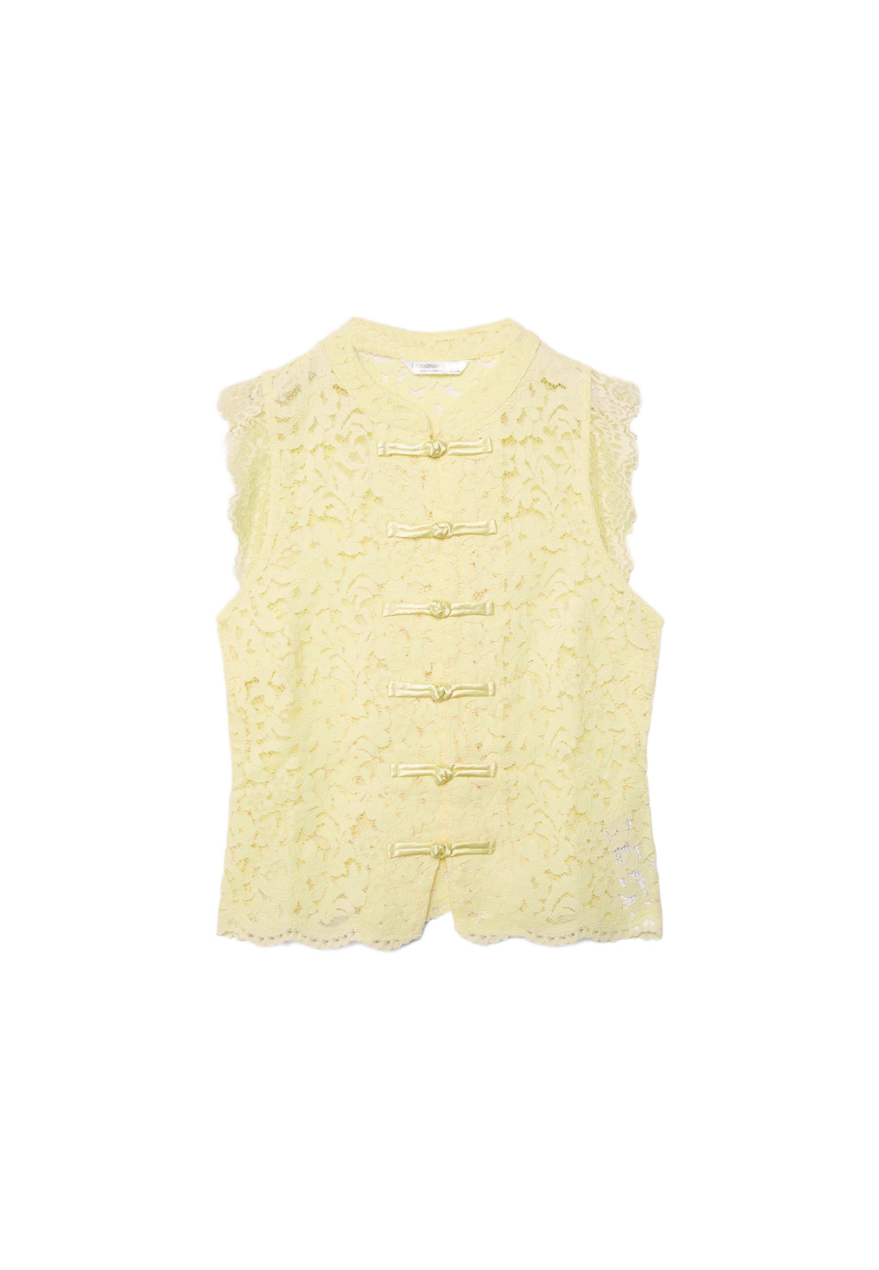 Lace toggle top — Gold