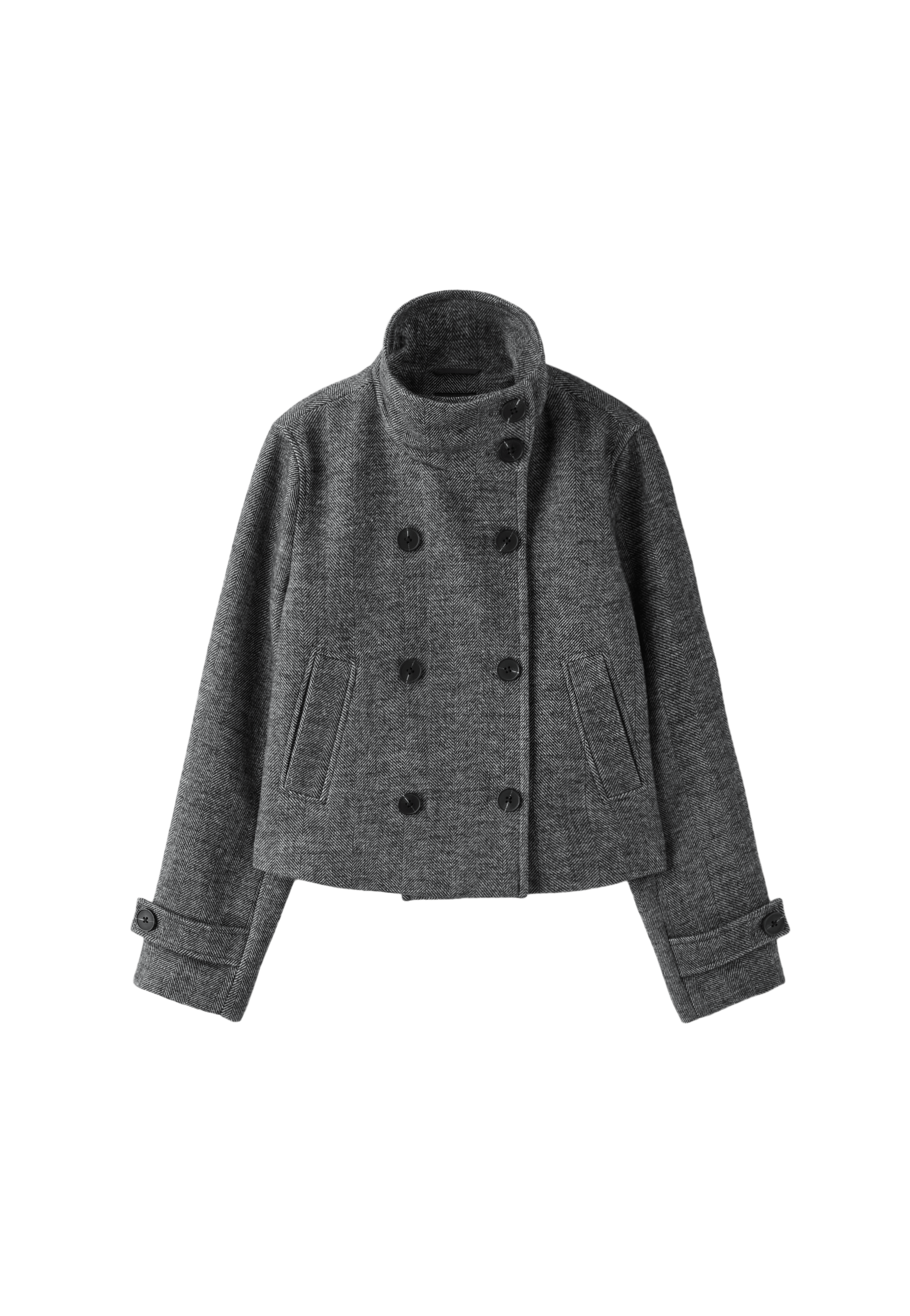Stradivarius Dik yakalı kaşe ceket görsel 6
