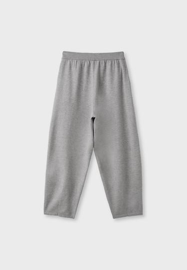 Barrel-fit knit trousers — Grey melange 8