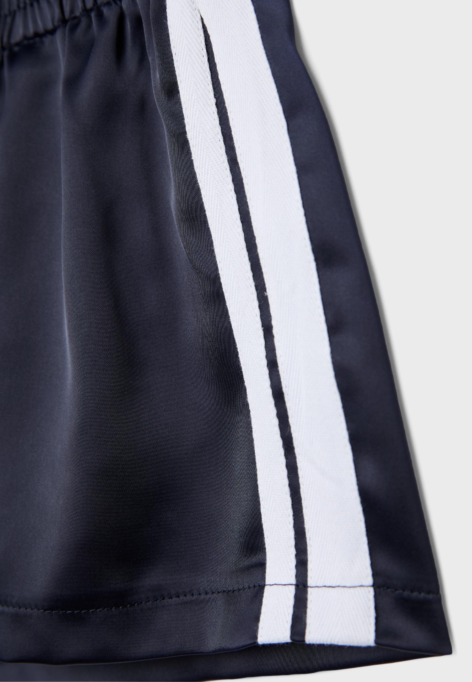 Sateen effect mini shorts — Navy blue