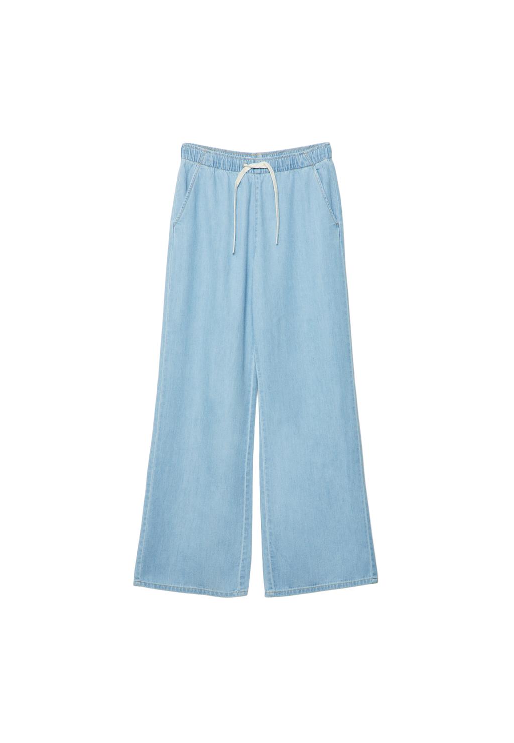 Flowy long denim trousers