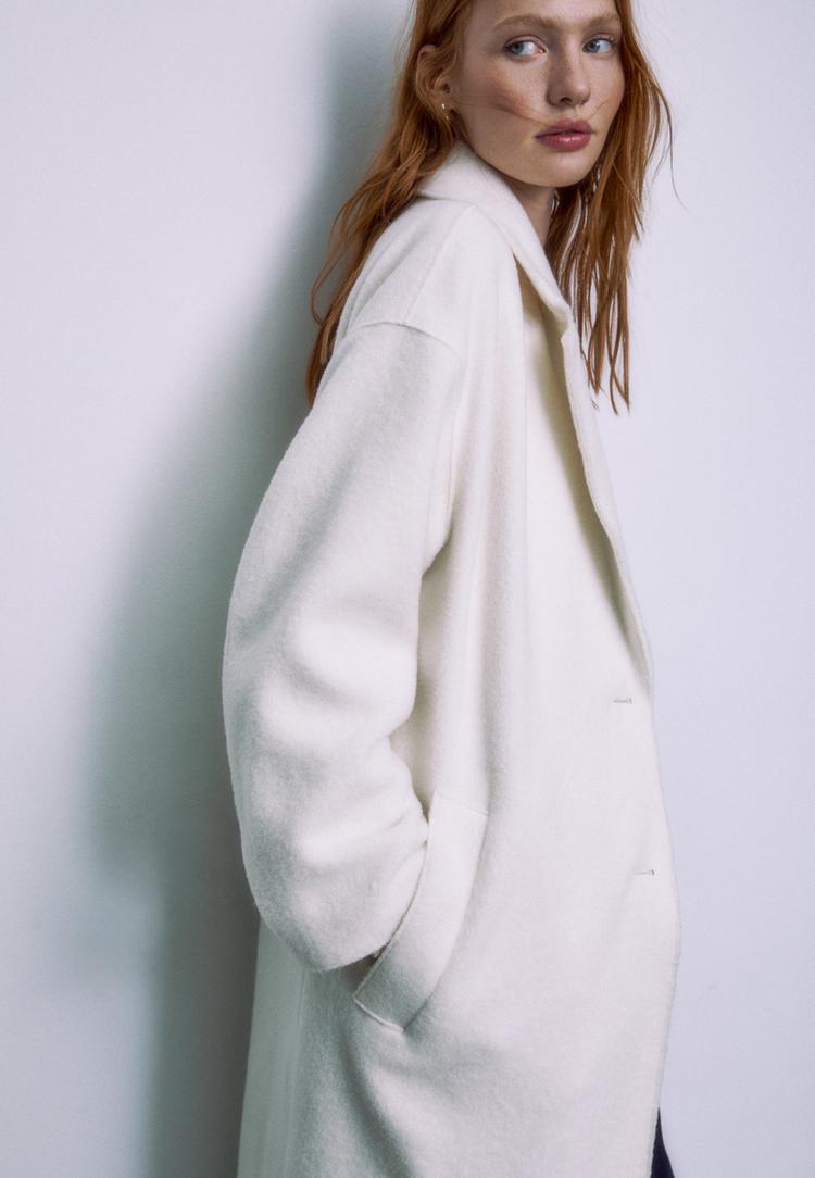 manteau long effet peau de mouton