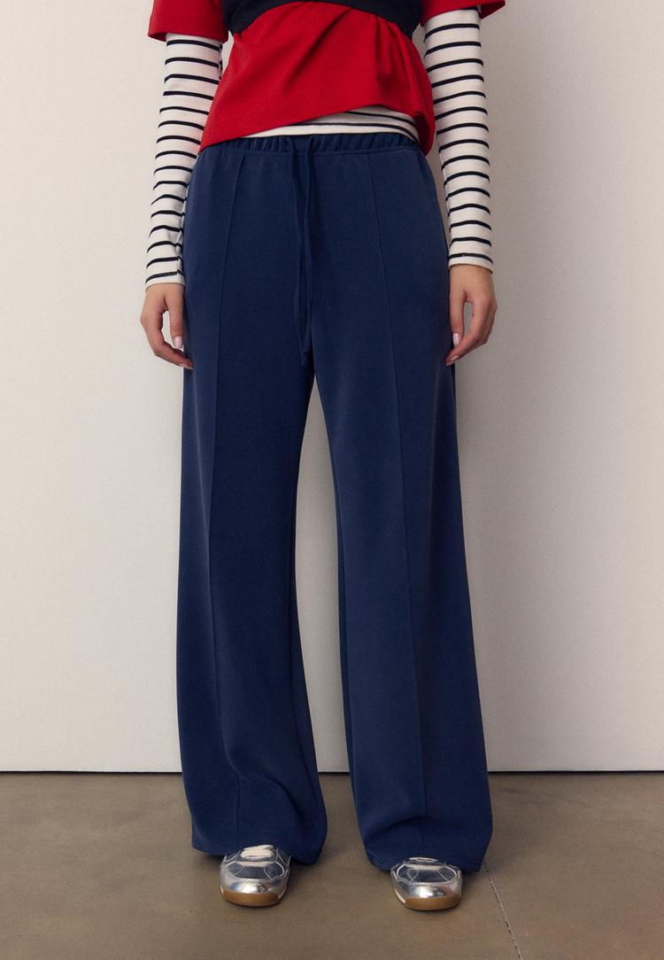 pantalon jogger wide leg nervio tacto suave