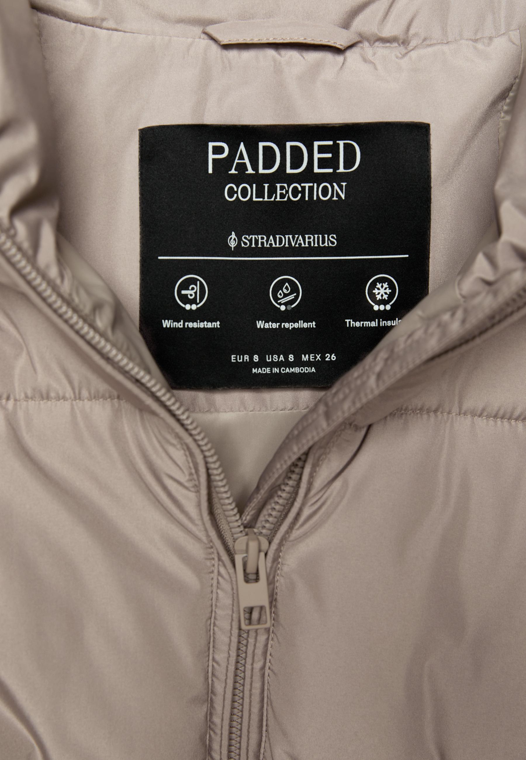 Basic hooded puffer jacket — Brown