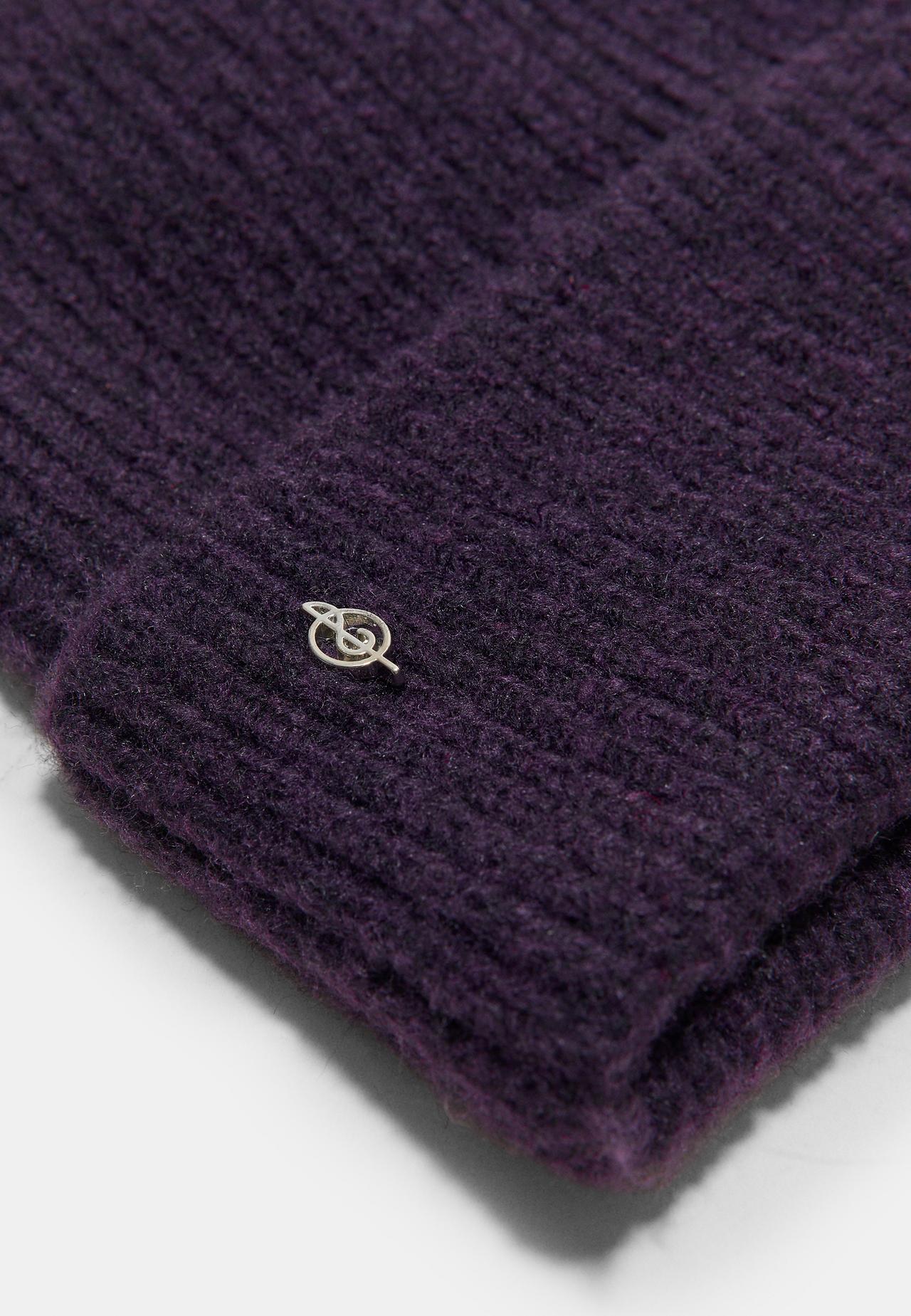 Basic knit beanie — Purple
