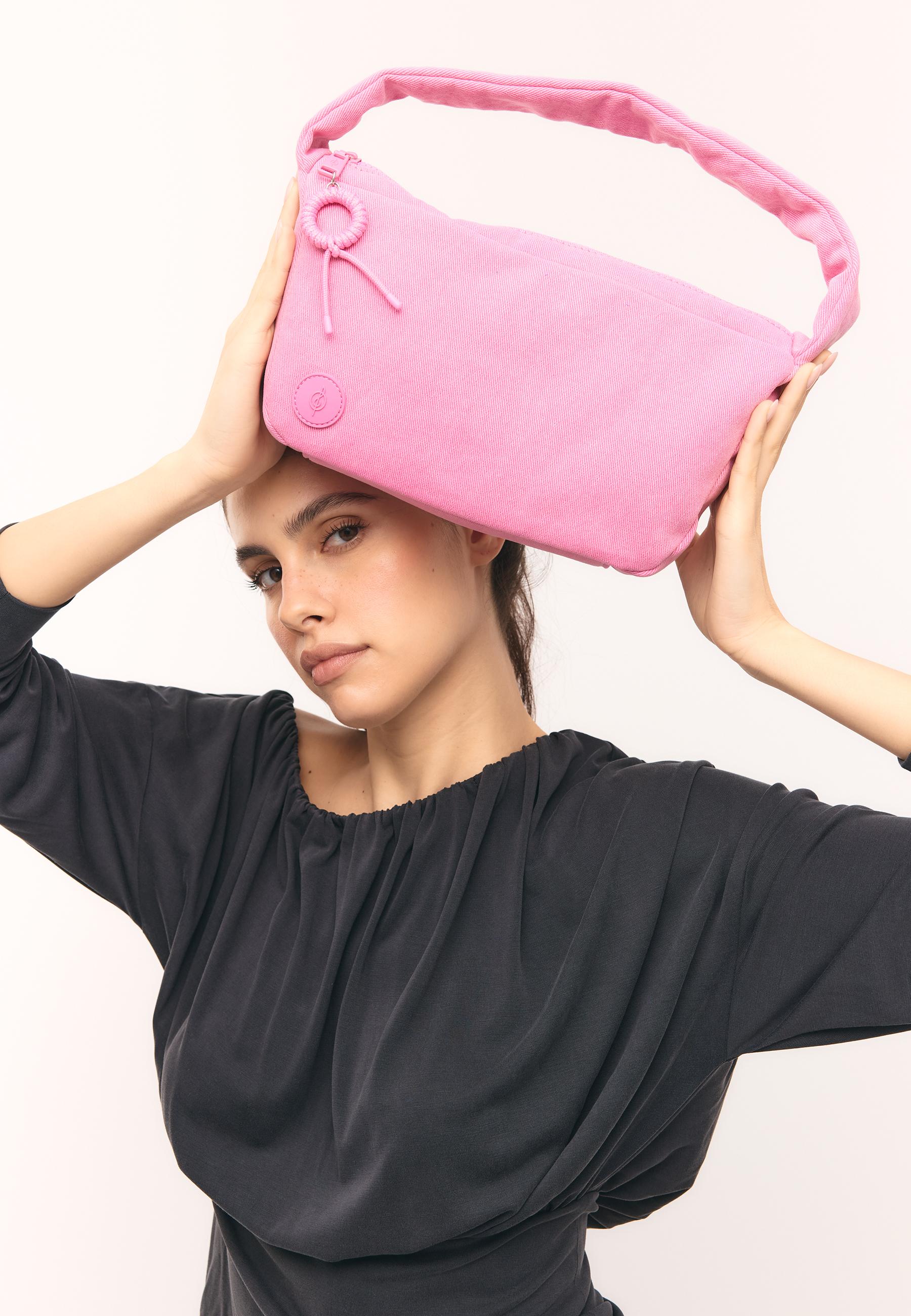 Fabric shoulder bag — Bubblegum pink