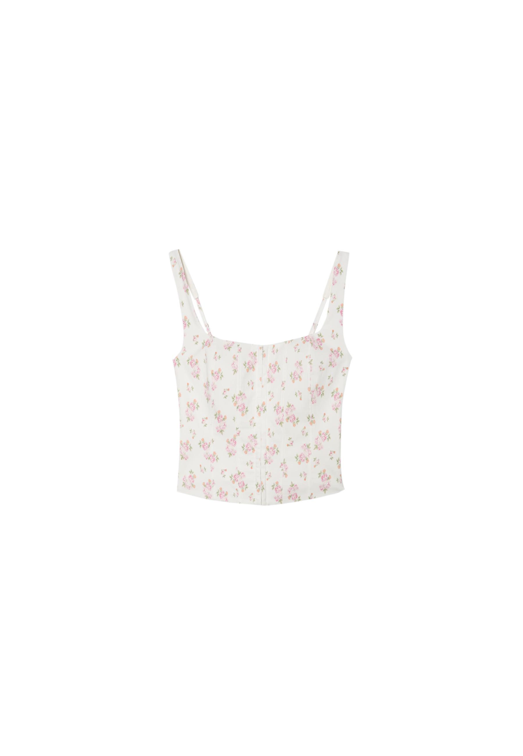Corset top with straps — Pale pink