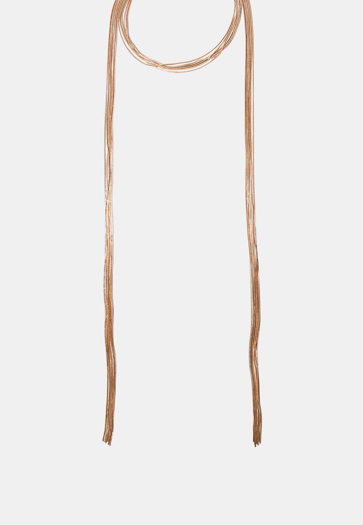 Stradivarius Πολυ Μακρυ Κολιε Χρυσαφί Os