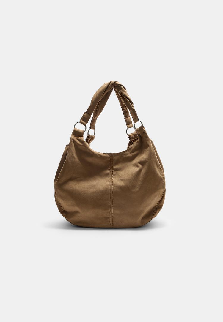 Stradivarius Kabelka Na Rameno Z Imitace Semiše Caramel Os