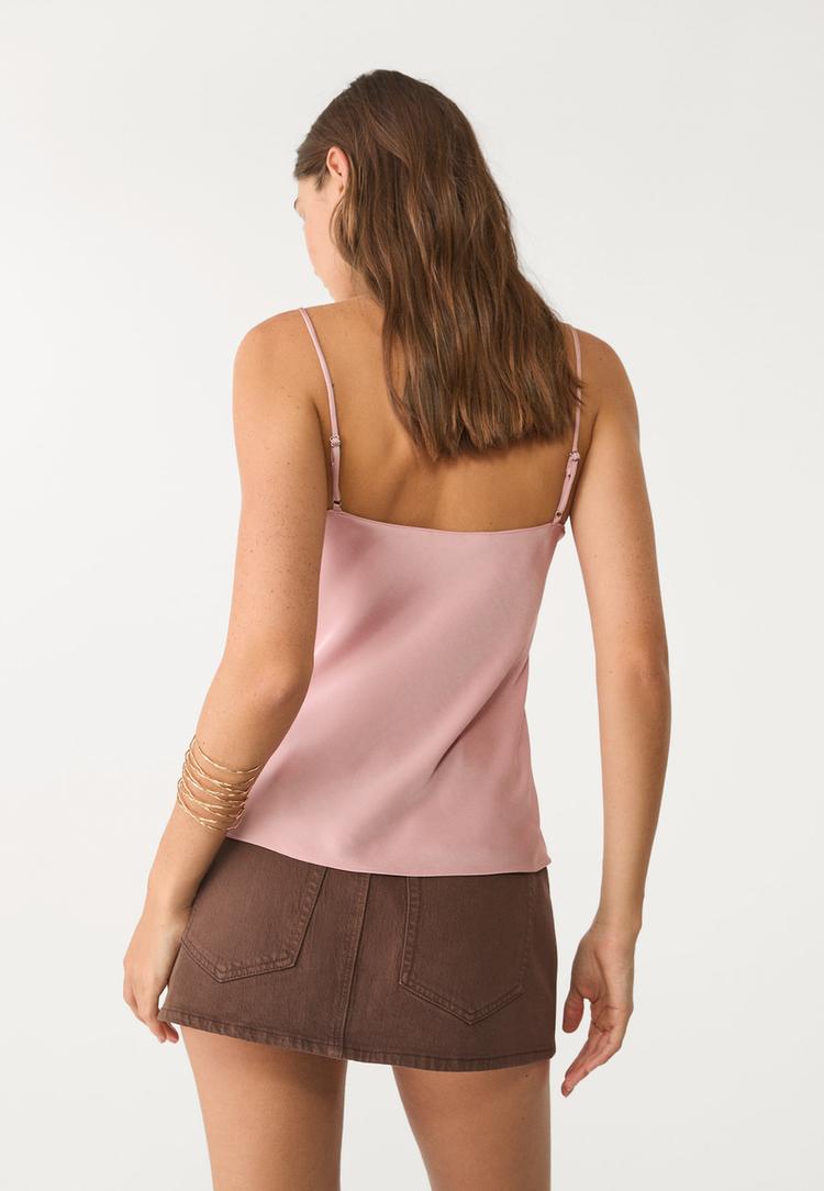 top satinado encaje