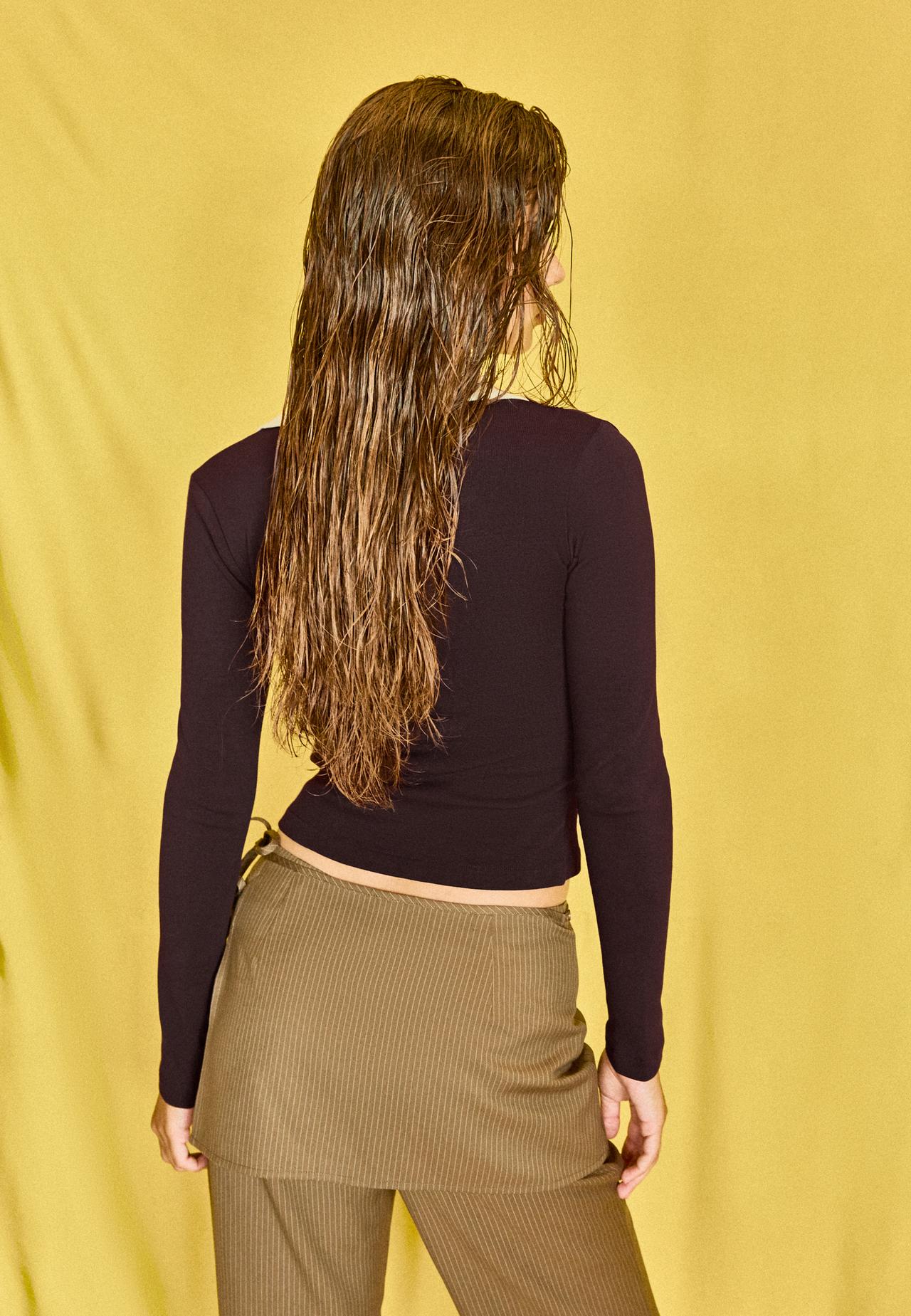 B03 Stretch polo T-shirt — Brown