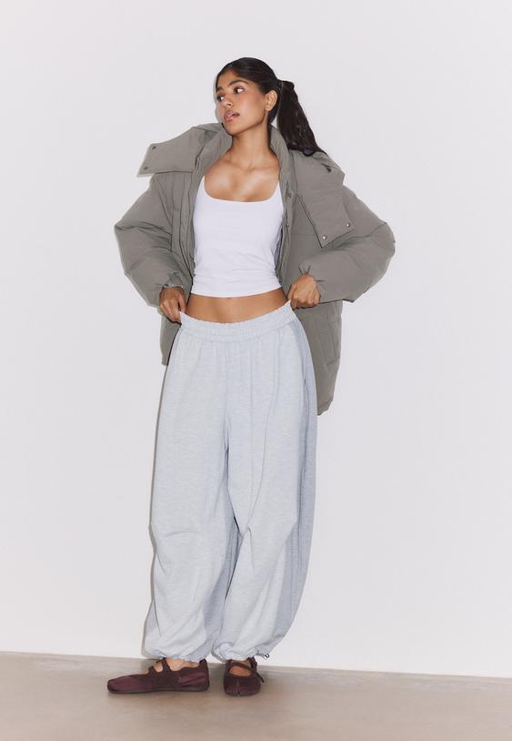 oversize kapusonlu dolgulu ceket