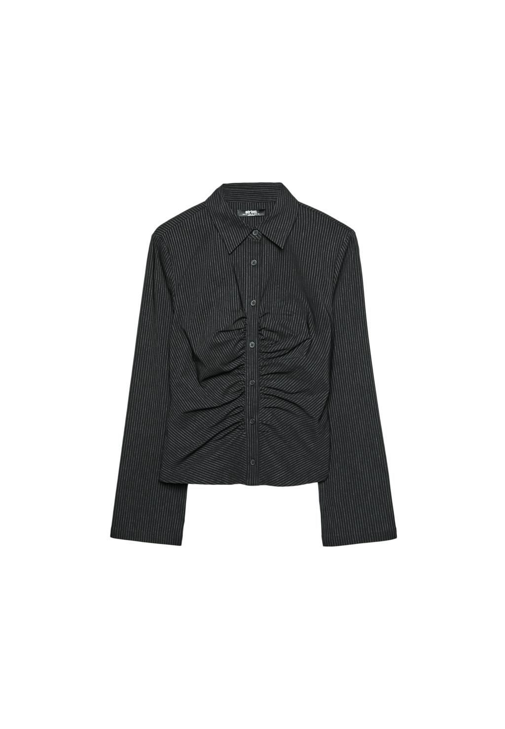 Camisa frunzida de ratlles