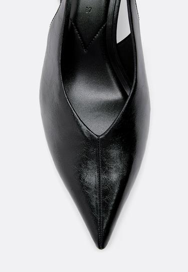 V-neck heel shoes — BLACK  4