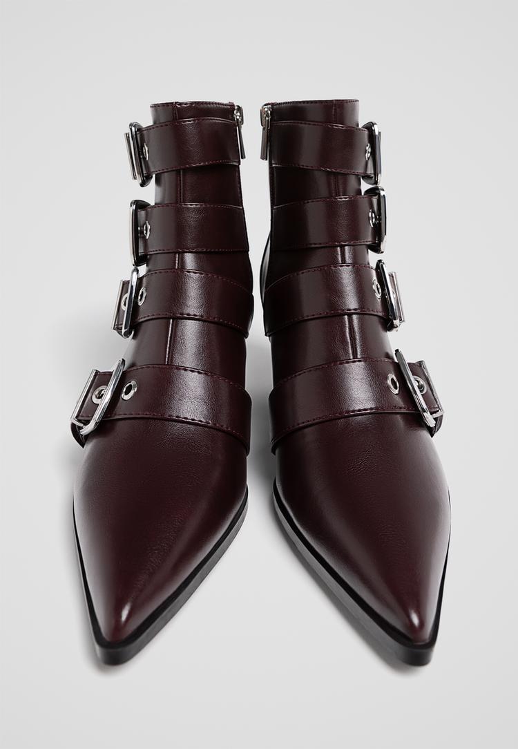 botines tacon hebillas