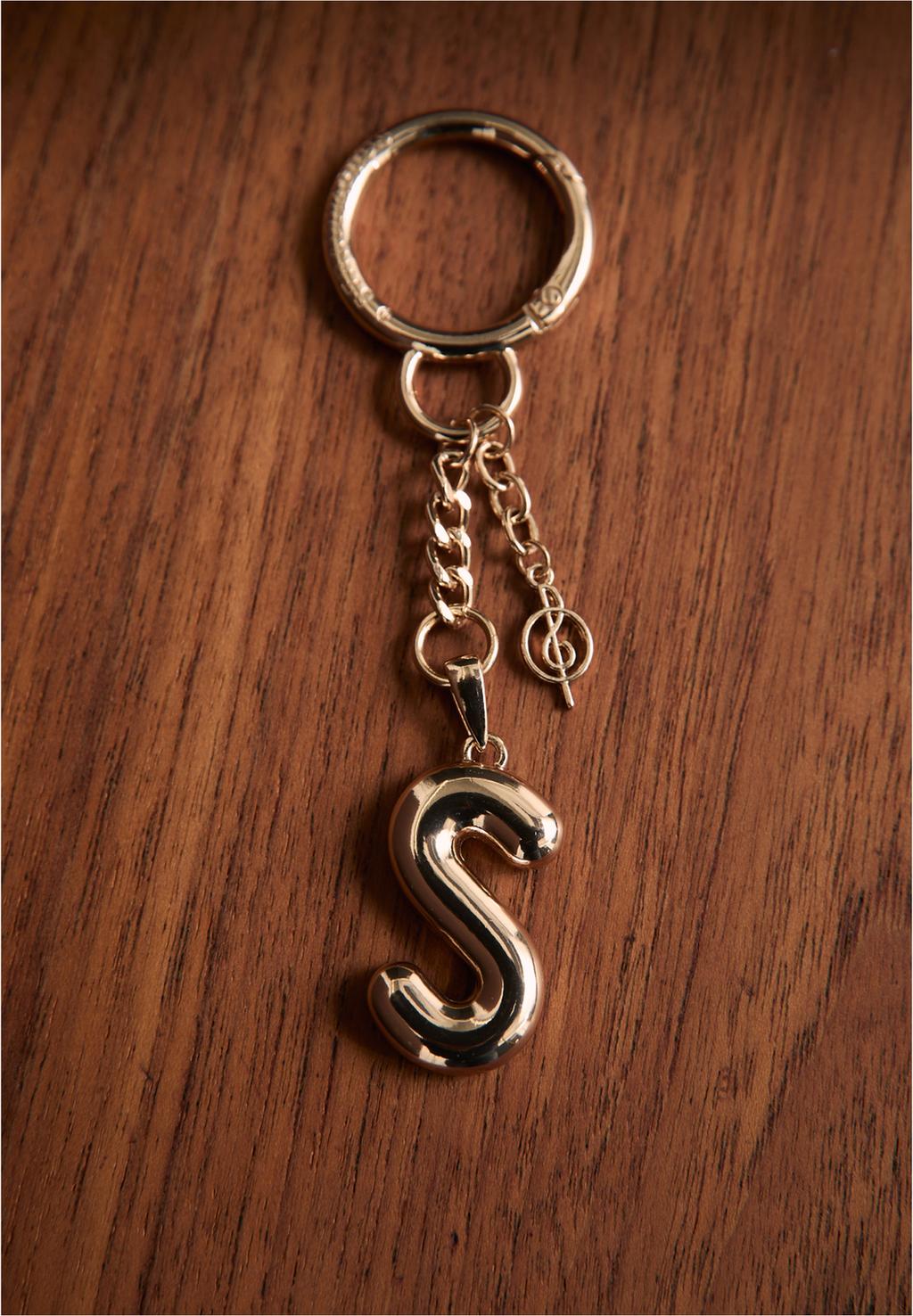 Initial charm key ring