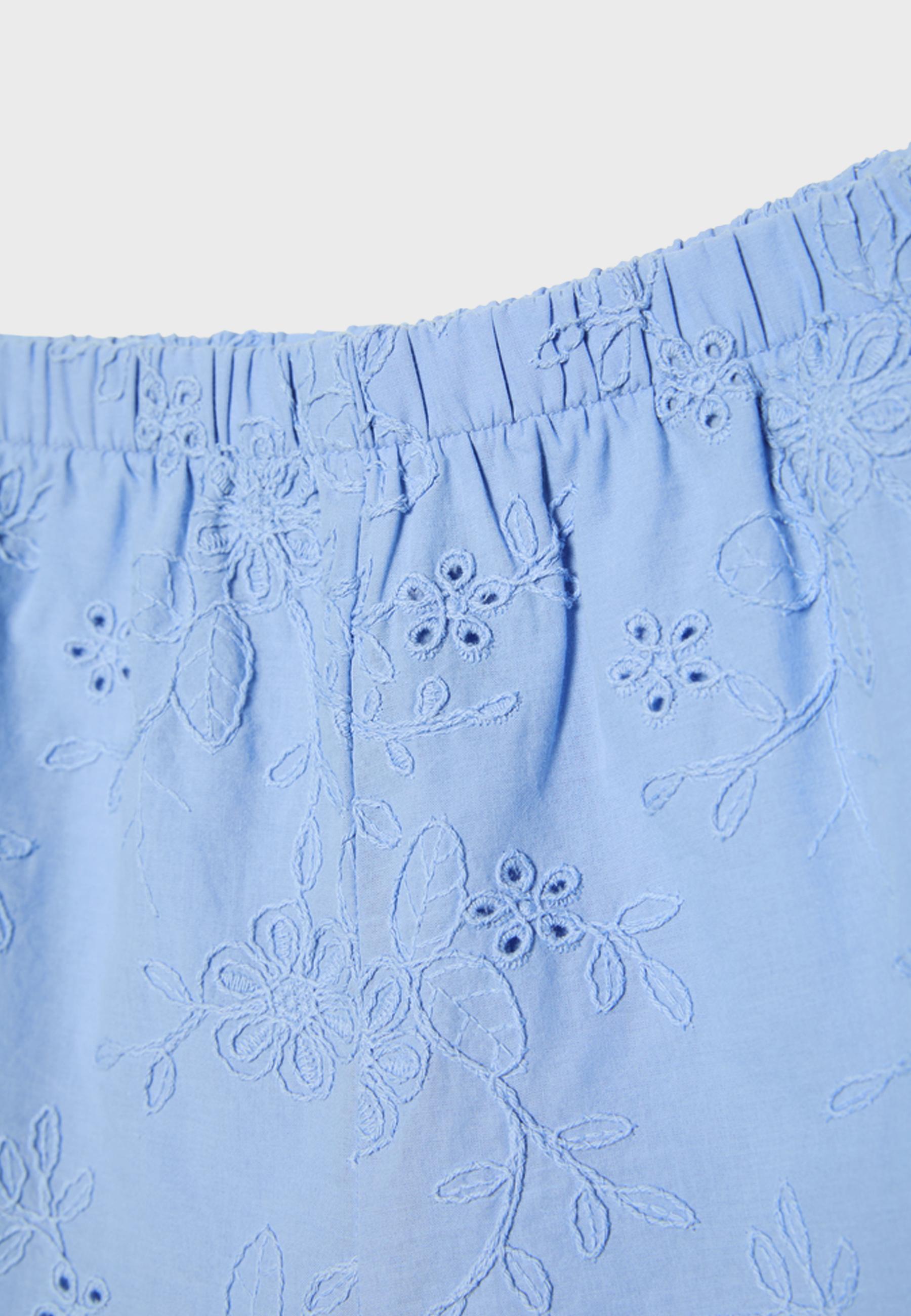 Embroidered shorts — Blue