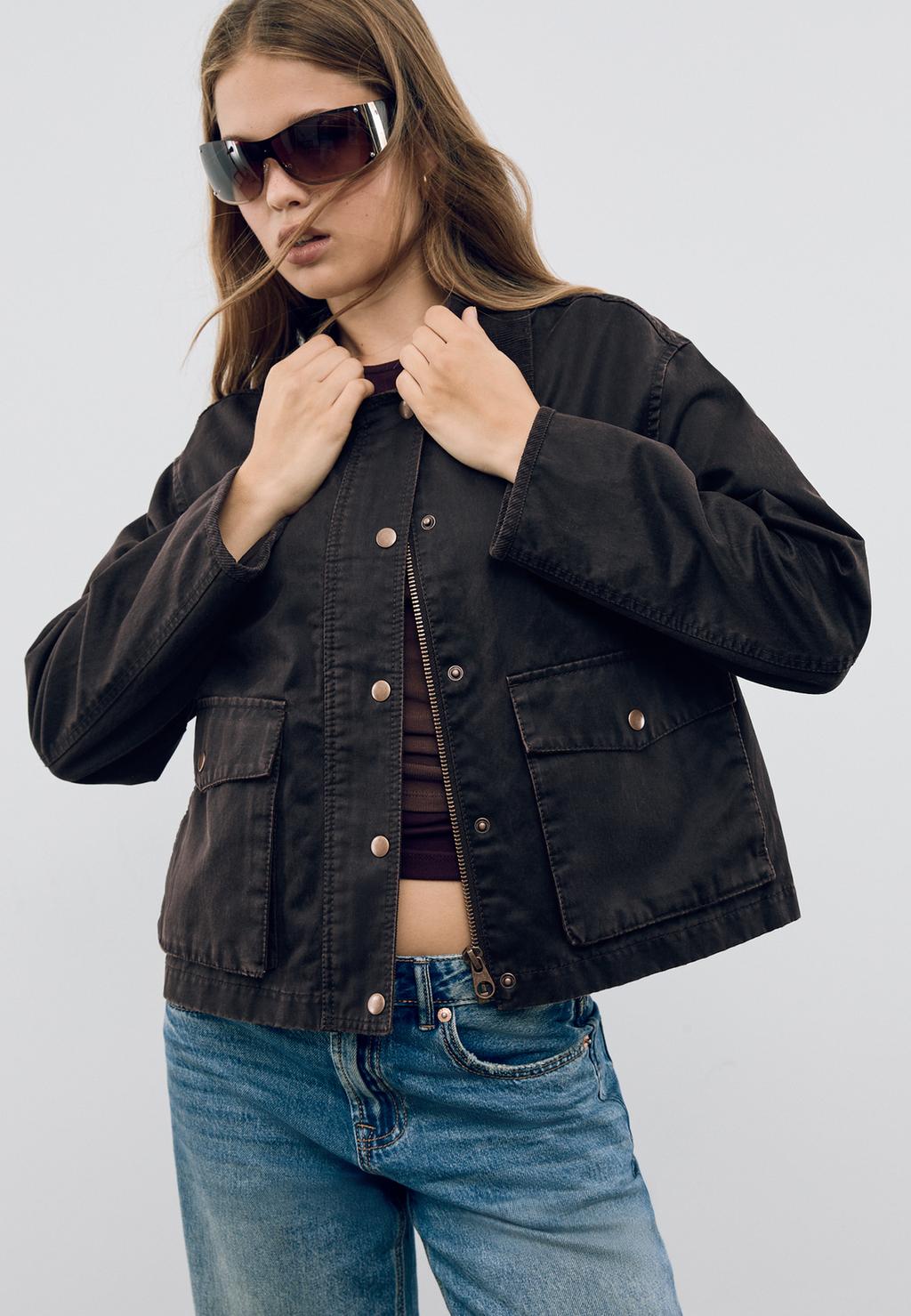 Parka courte combinée enduite