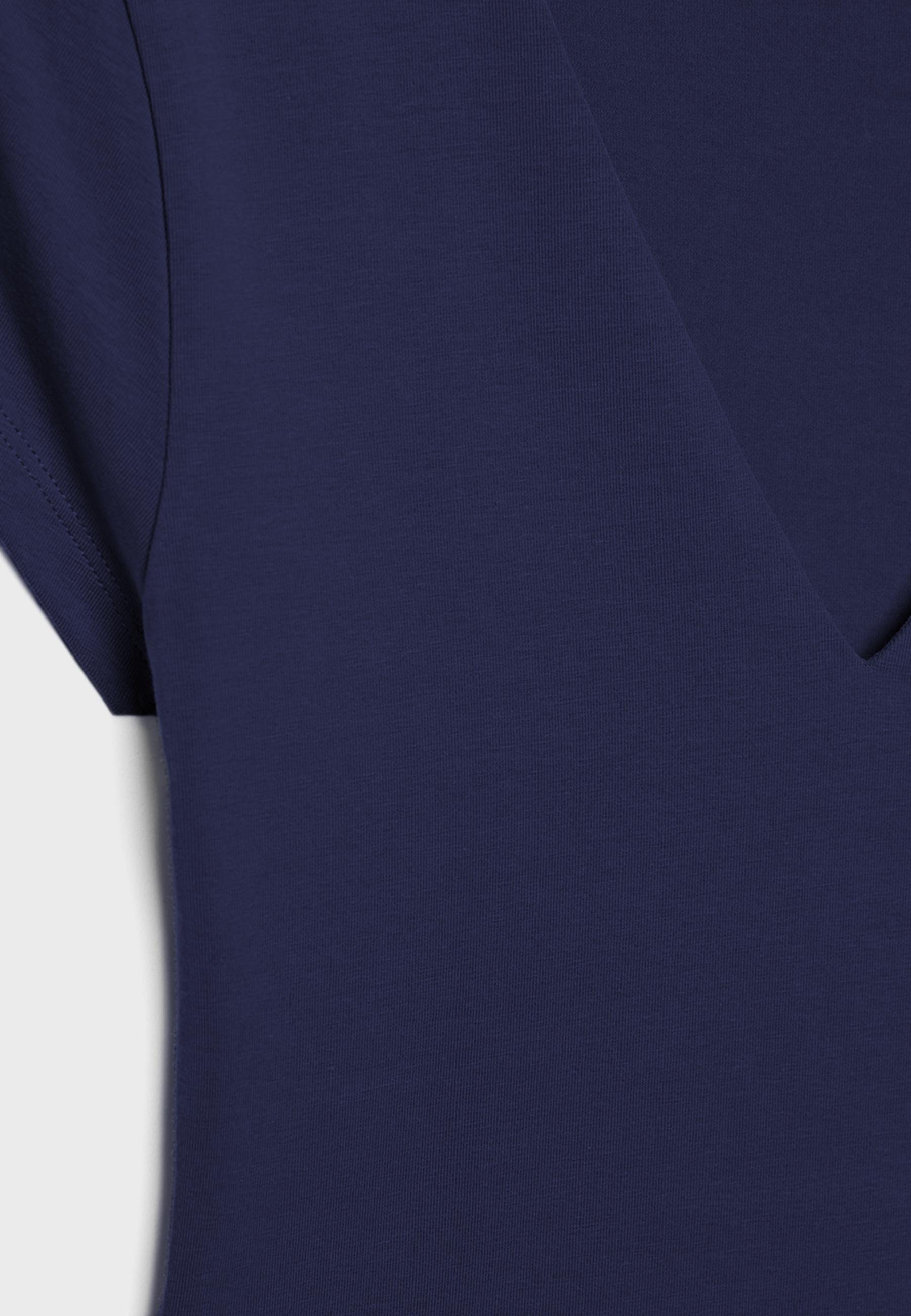V-neck short sleeve T-shirt — Navy blue