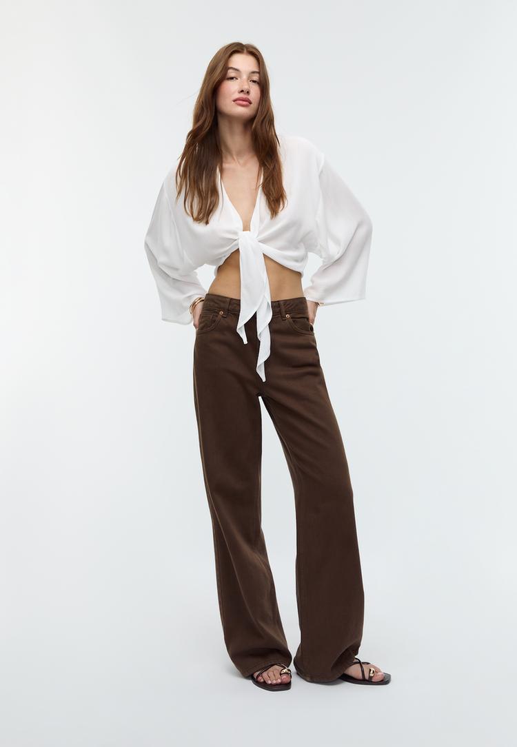 blusa fluida nudo