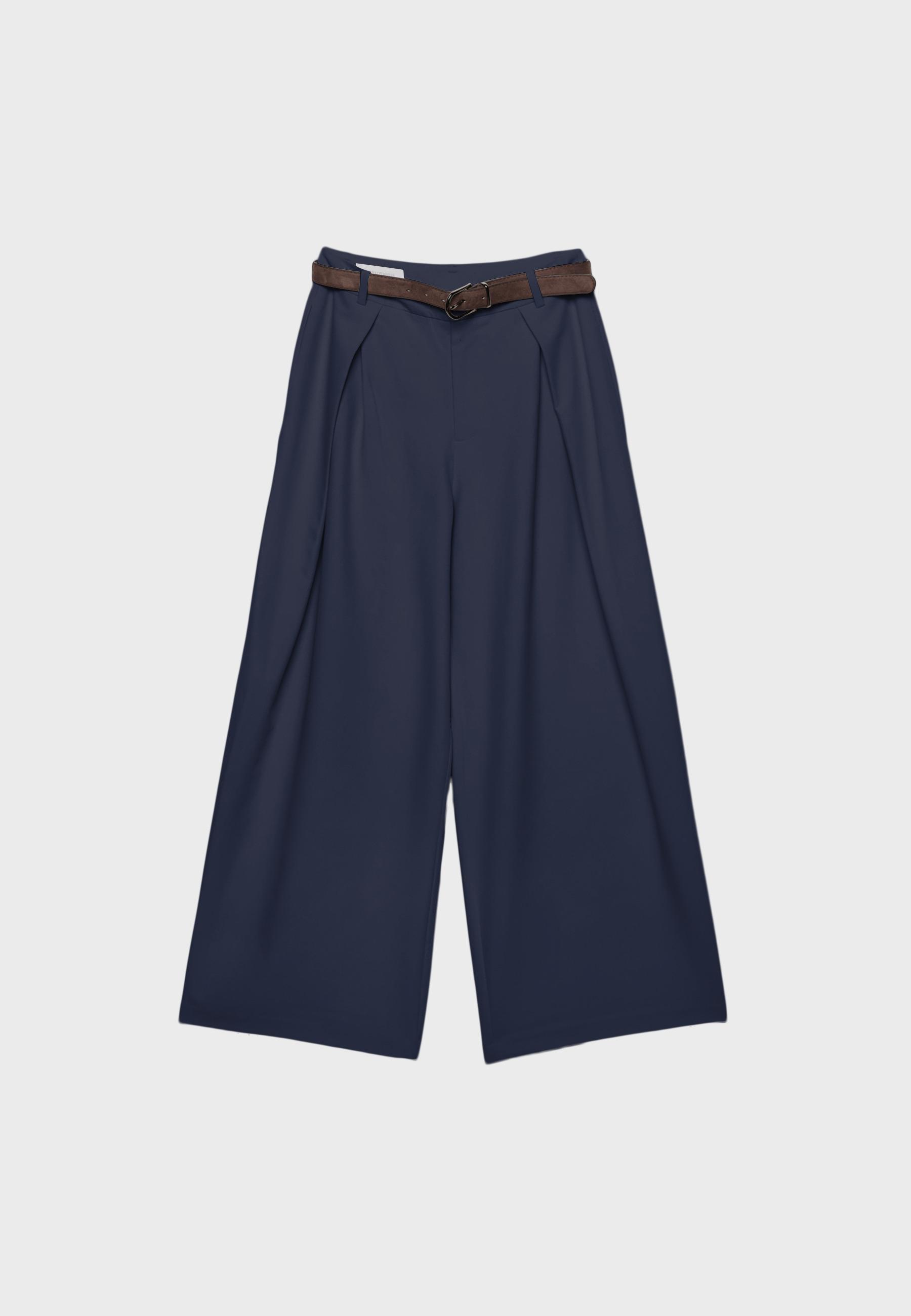 Maxi pensli kemerli pantolon - Görsel 6