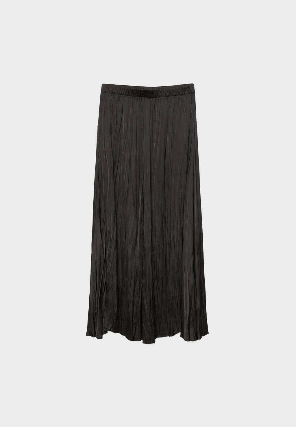 Long flowing satin skirt