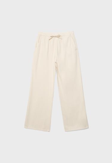 Drawstring flowing denim trousers — Vanilla 7
