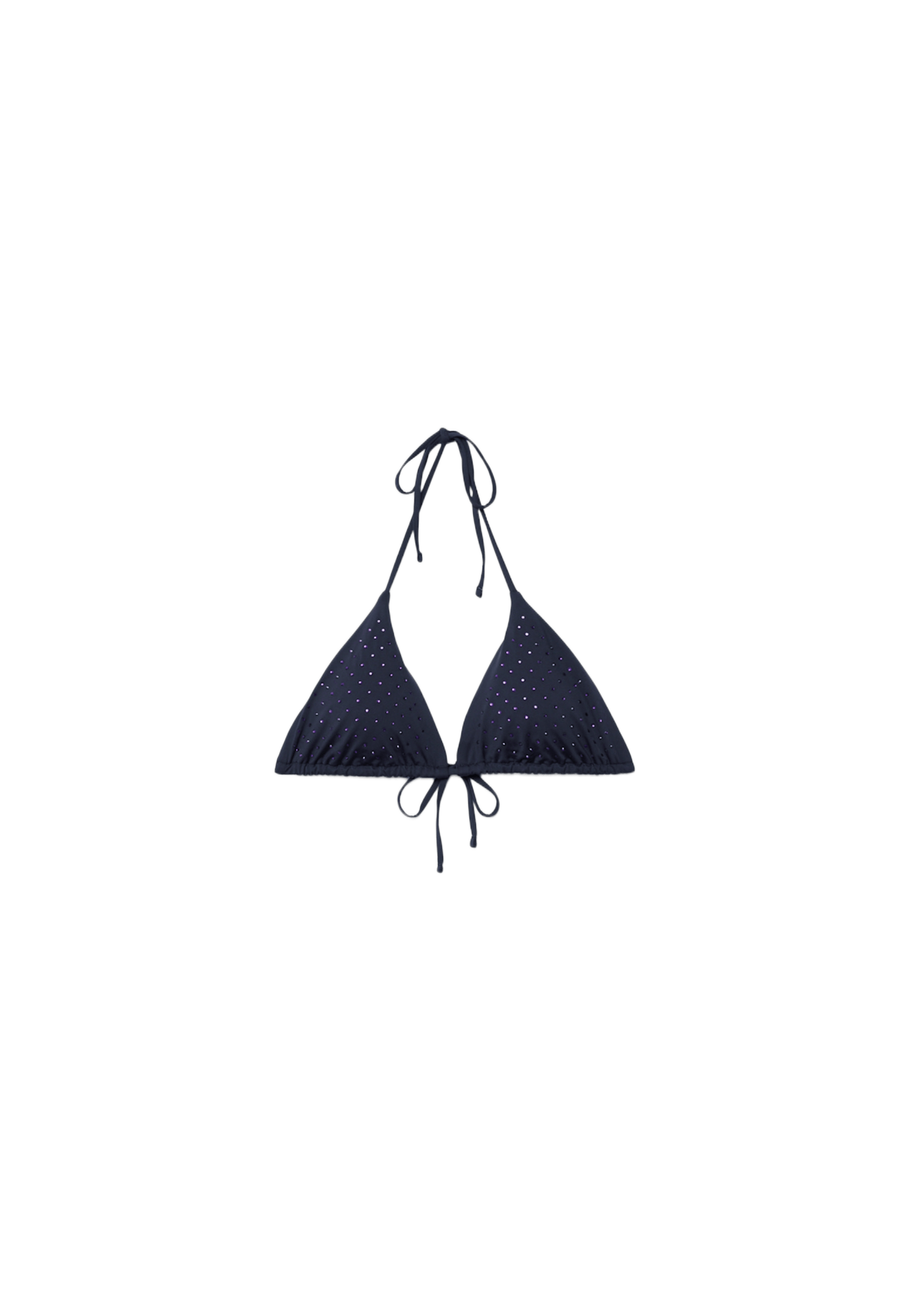 Shimmery triangle bikini top — Dark blue