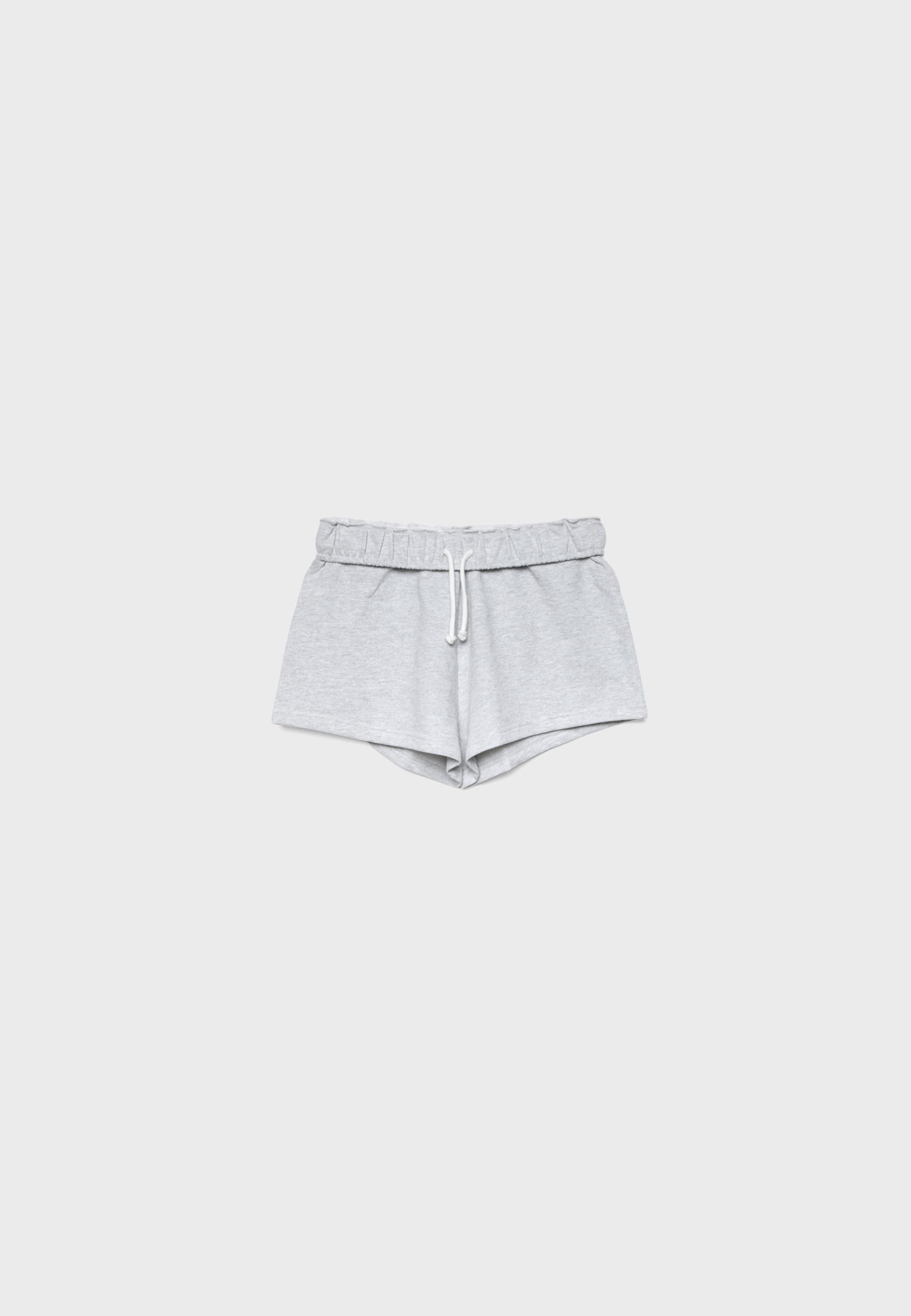 Plush shorts with folded waistband