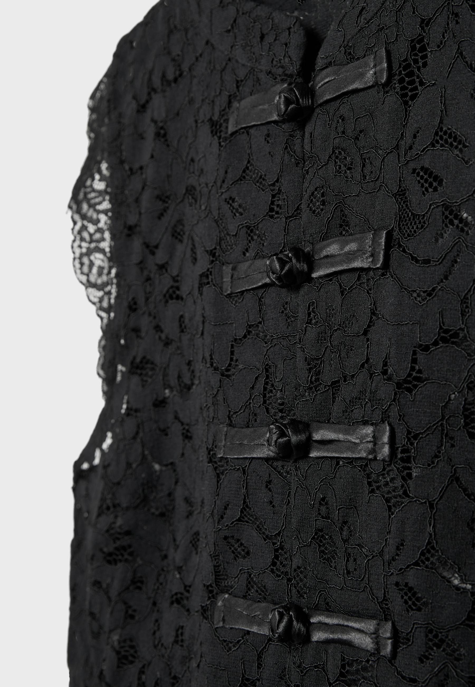 Lace toggle top — Black